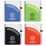 SH6928 6 x 7 Rainbow Spiral Notebook & Pen With Custom Imprint